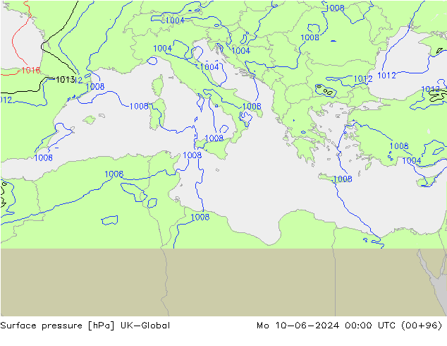 pressão do solo UK-Global Seg 10.06.2024 00 UTC