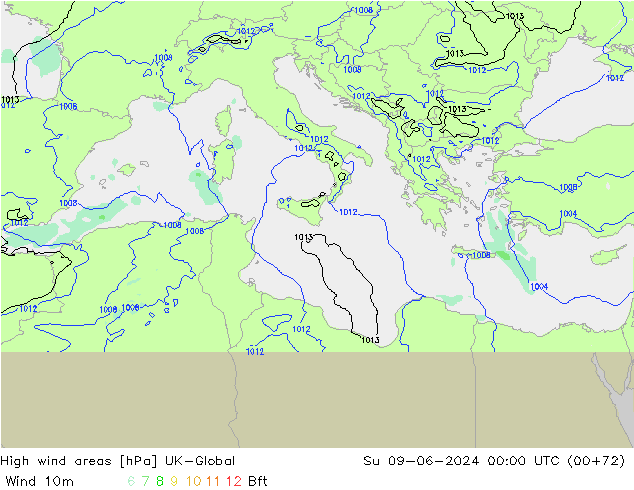 High wind areas UK-Global dom 09.06.2024 00 UTC