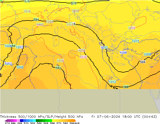 Thck 500-1000hPa UK-Global Fr 07.06.2024 18 UTC