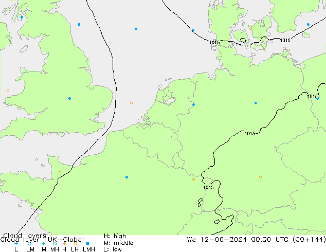 Cloud layer UK-Global ср 12.06.2024 00 UTC