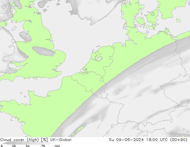 zachmurzenie (wysokie) UK-Global nie. 09.06.2024 18 UTC