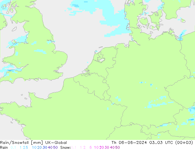 Rain/Snowfall UK-Global Th 06.06.2024 03 UTC