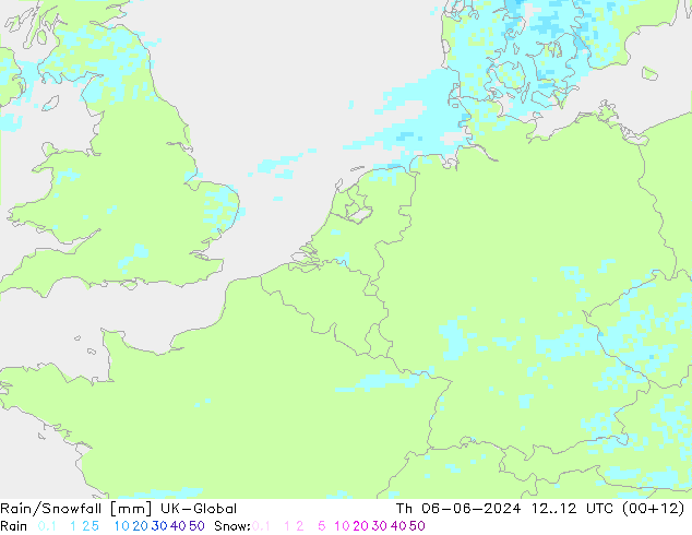 Rain/Snowfall UK-Global  06.06.2024 12 UTC