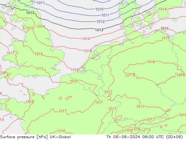 Luchtdruk (Grond) UK-Global do 06.06.2024 06 UTC