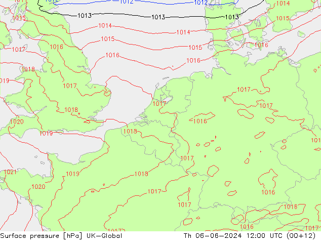 Luchtdruk (Grond) UK-Global do 06.06.2024 12 UTC