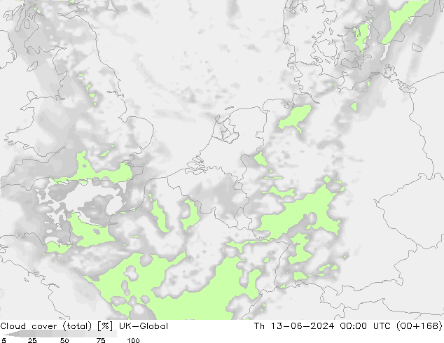 Wolken (gesamt) UK-Global Do 13.06.2024 00 UTC