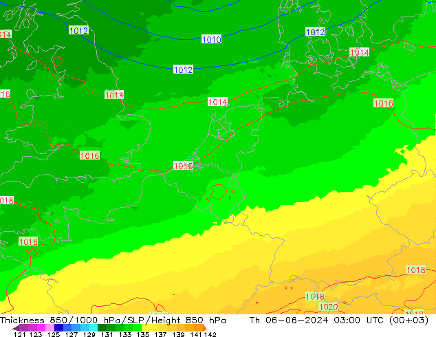 Thck 850-1000 hPa UK-Global  06.06.2024 03 UTC