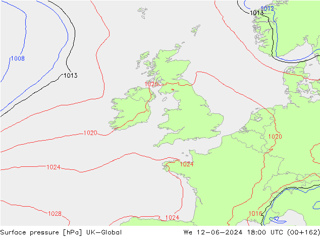 Luchtdruk (Grond) UK-Global wo 12.06.2024 18 UTC