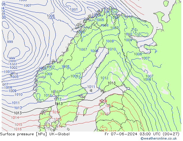 pression de l'air UK-Global ven 07.06.2024 03 UTC