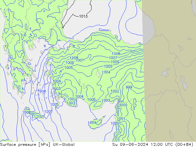 приземное давление UK-Global Вс 09.06.2024 12 UTC