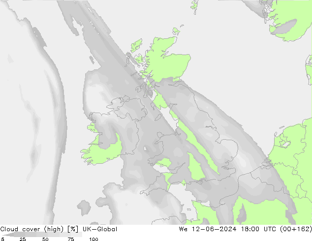 Bewolking (Hoog) UK-Global wo 12.06.2024 18 UTC