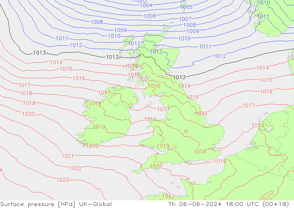 Yer basıncı UK-Global Per 06.06.2024 18 UTC