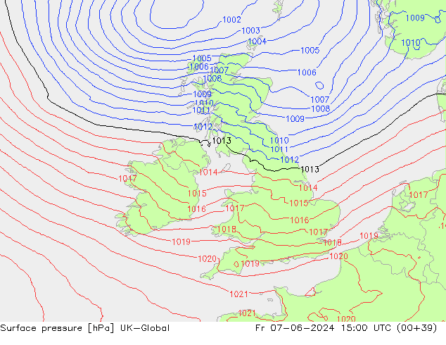 приземное давление UK-Global пт 07.06.2024 15 UTC