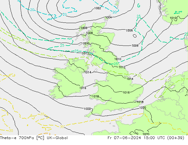 Theta-e 700hPa UK-Global ven 07.06.2024 15 UTC