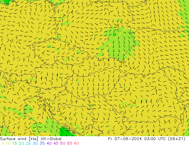 Wind 10 m UK-Global vr 07.06.2024 03 UTC