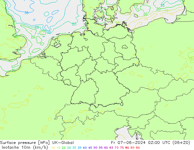 Isotachen (km/h) UK-Global Fr 07.06.2024 02 UTC