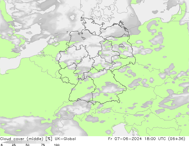 Cloud cover (middle) UK-Global Fr 07.06.2024 18 UTC