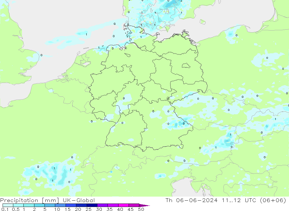 Precipitation UK-Global Th 06.06.2024 12 UTC