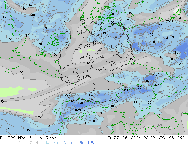 RH 700 hPa UK-Global Fr 07.06.2024 02 UTC