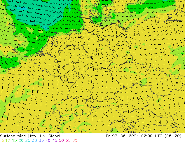 Vento 10 m UK-Global Sex 07.06.2024 02 UTC