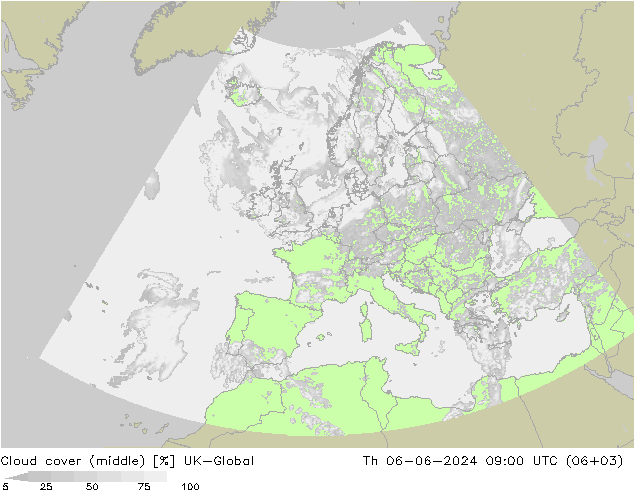 Cloud cover (middle) UK-Global Th 06.06.2024 09 UTC