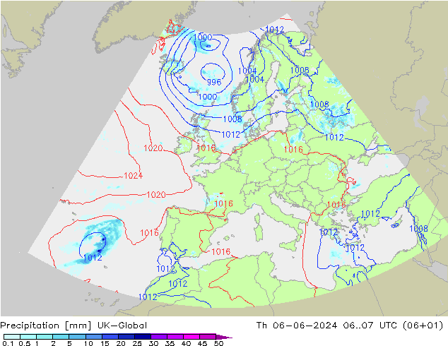 Niederschlag UK-Global Do 06.06.2024 07 UTC