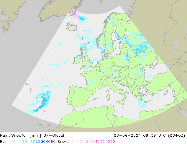 Regen/Schneefall UK-Global Do 06.06.2024 09 UTC