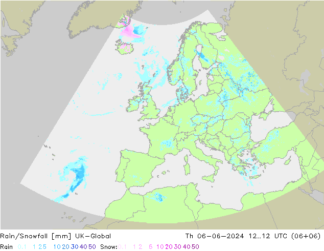Regen/Schneefall UK-Global Do 06.06.2024 12 UTC