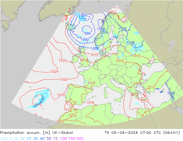 Precipitation accum. UK-Global  06.06.2024 07 UTC