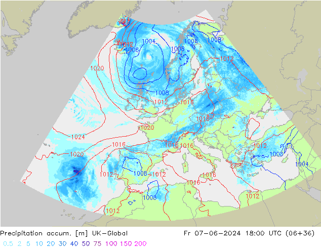 Precipitación acum. UK-Global vie 07.06.2024 18 UTC