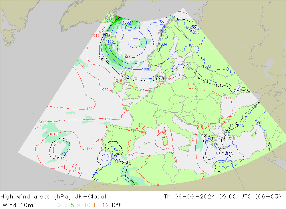 High wind areas UK-Global Qui 06.06.2024 09 UTC