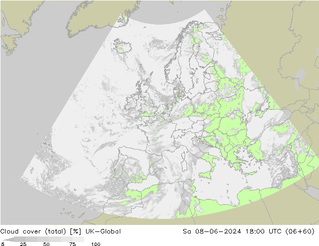 Cloud cover (total) UK-Global Sa 08.06.2024 18 UTC