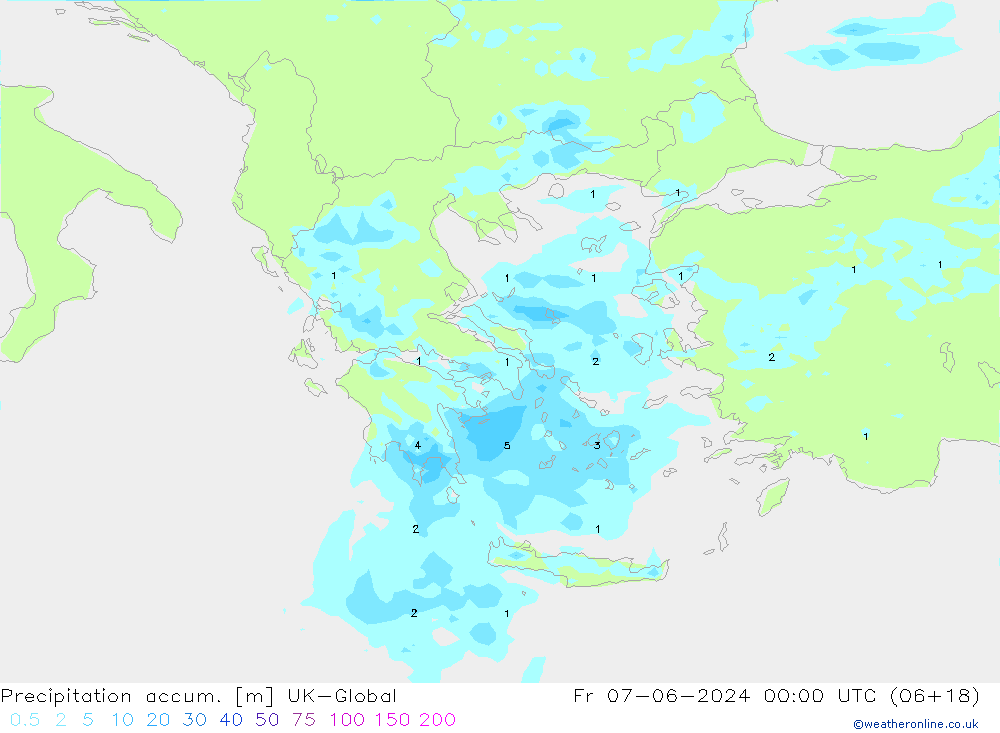 Precipitation accum. UK-Global Fr 07.06.2024 00 UTC