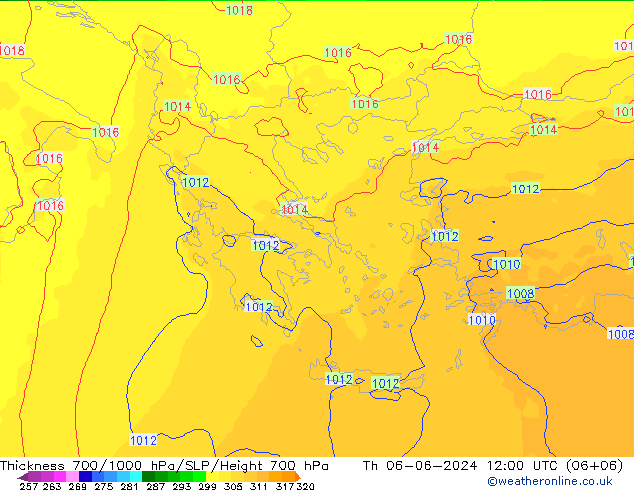 Thck 700-1000 hPa UK-Global Qui 06.06.2024 12 UTC