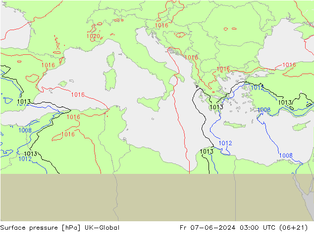 Luchtdruk (Grond) UK-Global vr 07.06.2024 03 UTC