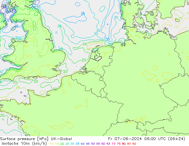 Isotaca (kph) UK-Global vie 07.06.2024 06 UTC