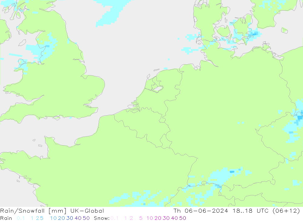 Rain/Snowfall UK-Global Th 06.06.2024 18 UTC