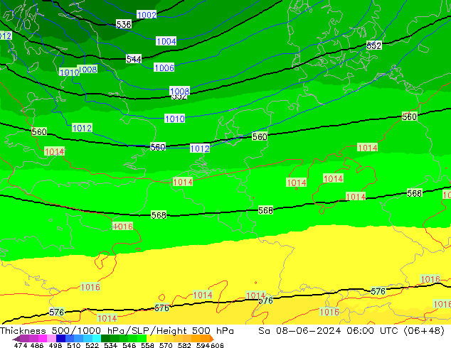 Thck 500-1000hPa UK-Global Sáb 08.06.2024 06 UTC