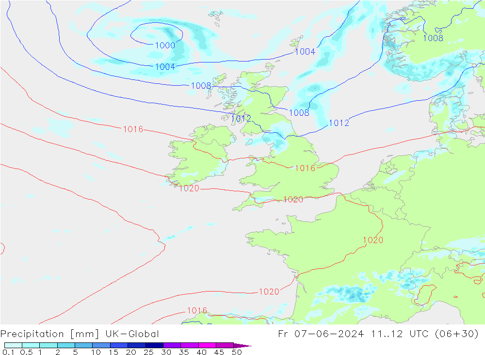 Yağış UK-Global Cu 07.06.2024 12 UTC