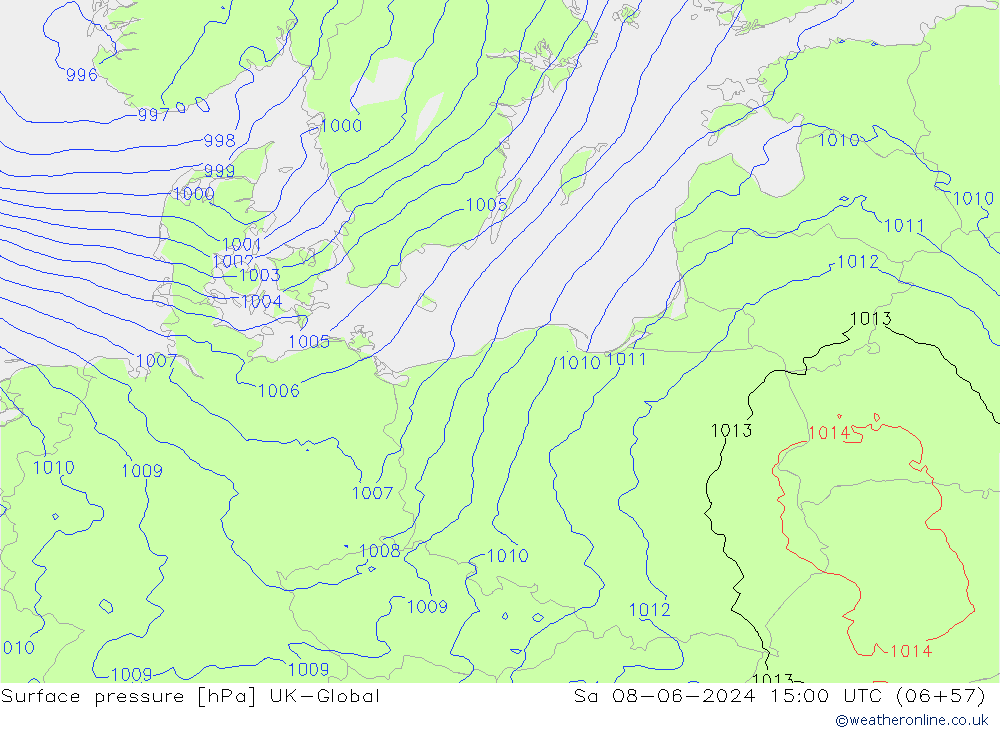 Luchtdruk (Grond) UK-Global za 08.06.2024 15 UTC