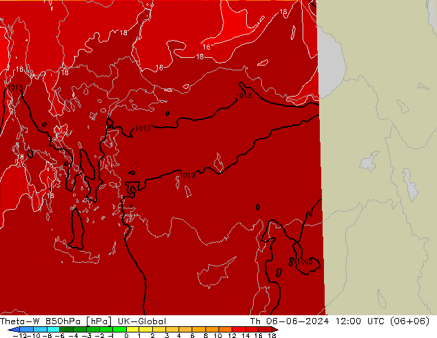Theta-W 850hPa UK-Global Čt 06.06.2024 12 UTC