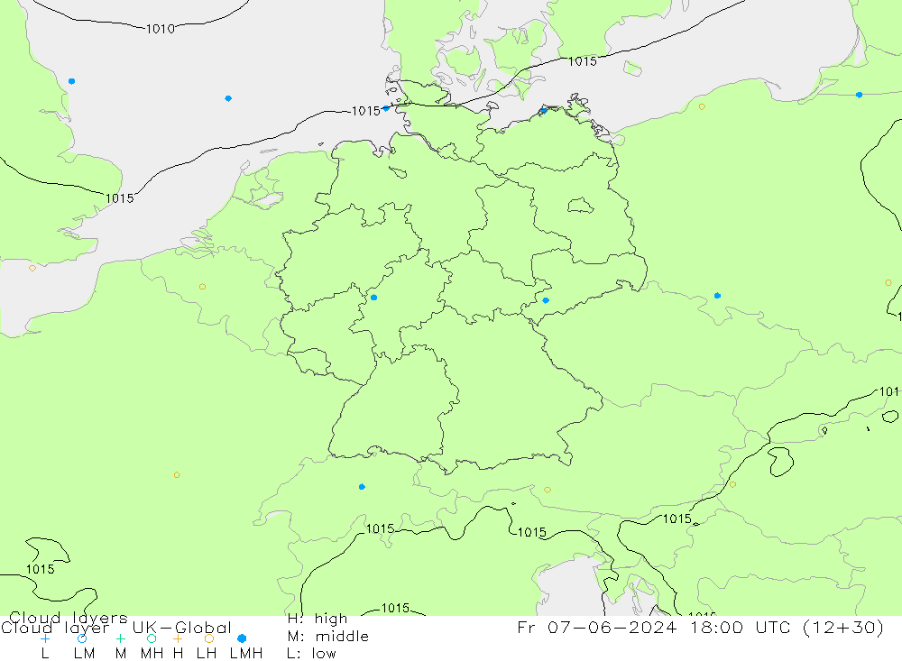 Cloud layer UK-Global Fr 07.06.2024 18 UTC