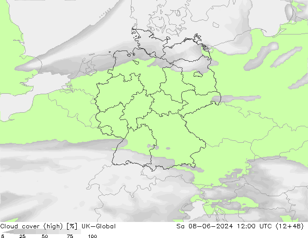 Bewolking (Hoog) UK-Global za 08.06.2024 12 UTC