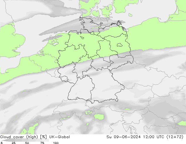 Wolken (hohe) UK-Global So 09.06.2024 12 UTC