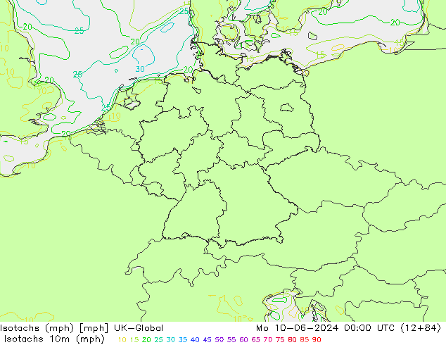 Isotachs (mph) UK-Global пн 10.06.2024 00 UTC