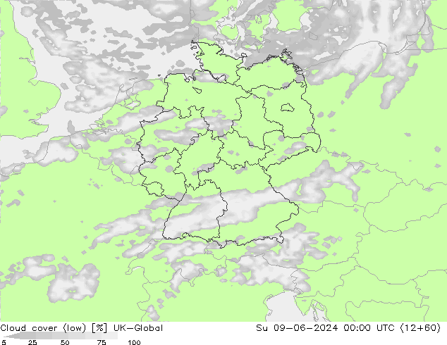 Nubes bajas UK-Global dom 09.06.2024 00 UTC