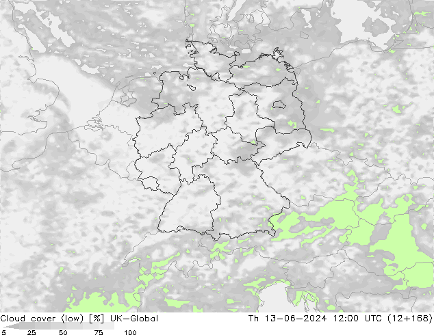 zachmurzenie (niskie) UK-Global czw. 13.06.2024 12 UTC