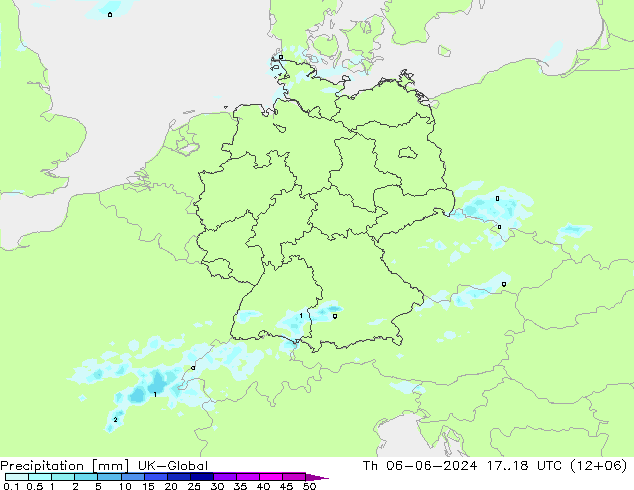 Niederschlag UK-Global Do 06.06.2024 18 UTC