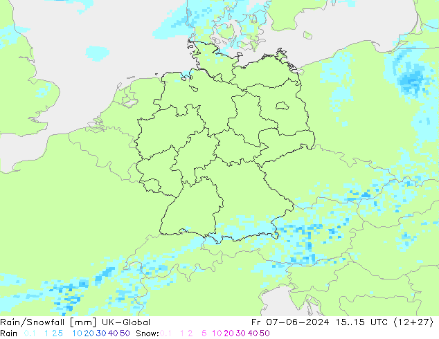 Rain/Snowfall UK-Global Fr 07.06.2024 15 UTC