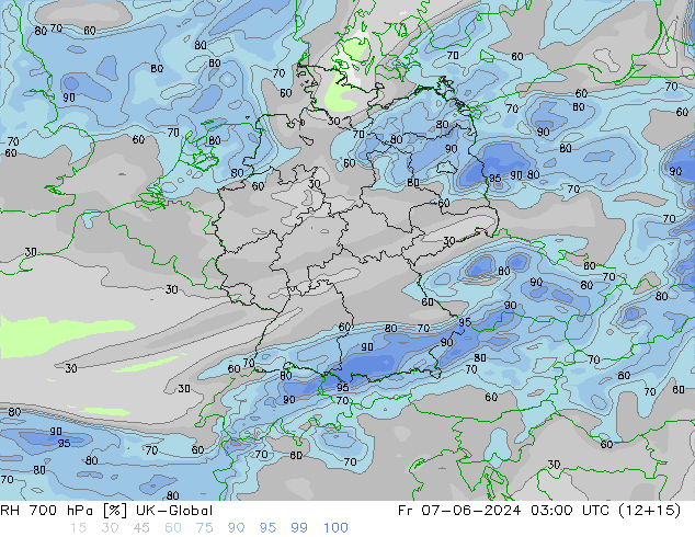 RH 700 hPa UK-Global Fr 07.06.2024 03 UTC